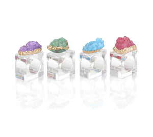 Vibrant Quartz Napkin Rings, Set of Four
