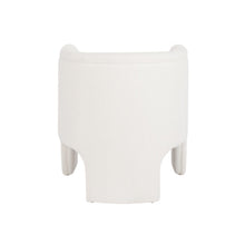 Load image into Gallery viewer, The Lansky barrel chair is expertly crafted with a luxurious white boucle fabric, elevating any space with its touch of sophistication and warmth. With a three leg design, this chair offers both style and practicality, making it a perfect choice for smaller rooms or apartments. Discover the ultimate combination of comfort and functionality with the Lansky.