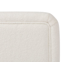 Load image into Gallery viewer, The Lansky barrel chair is expertly crafted with a luxurious white boucle fabric, elevating any space with its touch of sophistication and warmth. With a three leg design, this chair offers both style and practicality, making it a perfect choice for smaller rooms or apartments. Discover the ultimate combination of comfort and functionality with the Lansky.