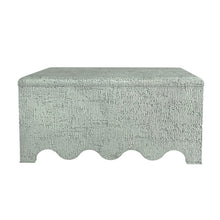 Load image into Gallery viewer, Discover the Miriam Scallop Ottoman - a stylish and functional addition to any living space. This versatile piece can be used as a coffee table with a tray, or as a comfortable footrest. The trendy scallop detail at the bottom adds a fun touch of personality that's sure to stand out.