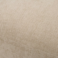 Load image into Gallery viewer, The Outlook swivel chair's unique wrap around back features inverse angles that support your body while its hidden swivel base allows for easy movement. Upholstered in a finely textured, cleanable polyester fabric in neutral sand, this chair is the perfect blend of style and practicality.