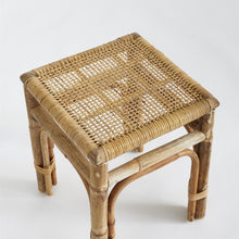 Load image into Gallery viewer, Featuring a sturdy wooden structure and intricate caning, the Anton Side Table is a charming addition. It can be placed next to a sofa in the sitting room or anywhere that requires a lovely accent piece.