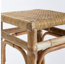 Load image into Gallery viewer, Featuring a sturdy wooden structure and intricate caning, the Anton Side Table is a charming addition. It can be placed next to a sofa in the sitting room or anywhere that requires a lovely accent piece.