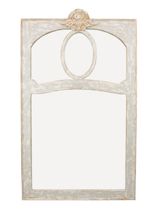 French Grey Trumeau Mirror