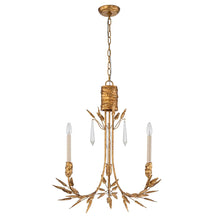Load image into Gallery viewer, Palm d'or 3 Light Chandelier
