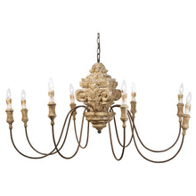 Load image into Gallery viewer, Wood Carved Chandelier