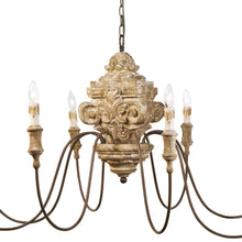 Load image into Gallery viewer, Wood Carved Chandelier