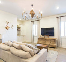 Load image into Gallery viewer, Wood Carved Chandelier