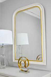 48" White & Gold Louis Philippe Mirror