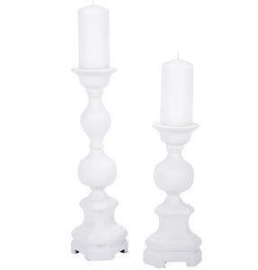 White Gesso Candleholders