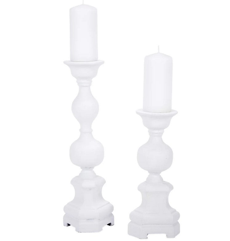 White Gesso Candleholders