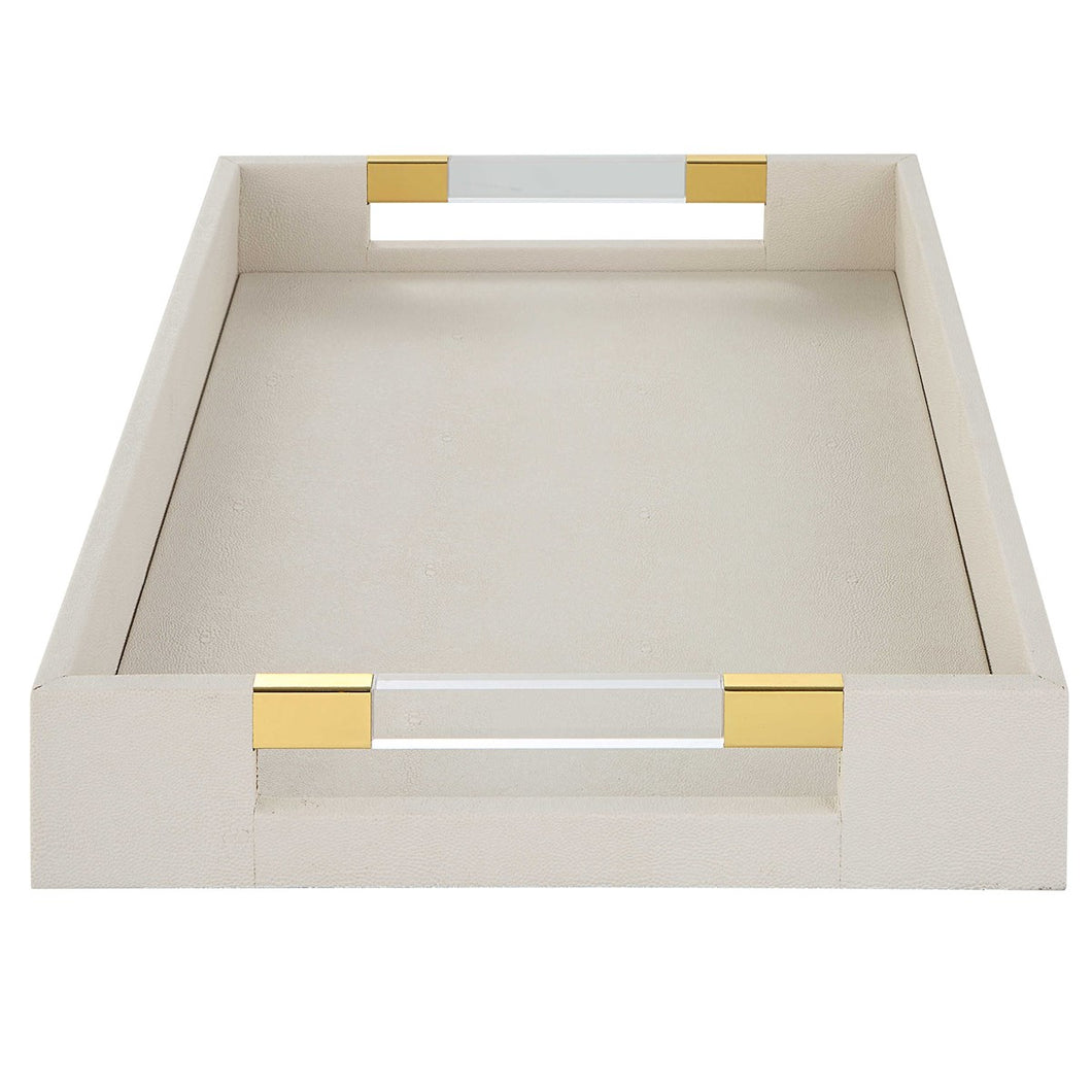 White Shagreen Tray