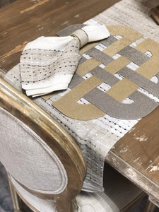 Woven Placemats in Gold & Grey, Set of Four