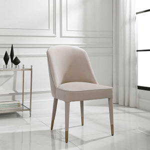 Brie Armless Chair in Champagne