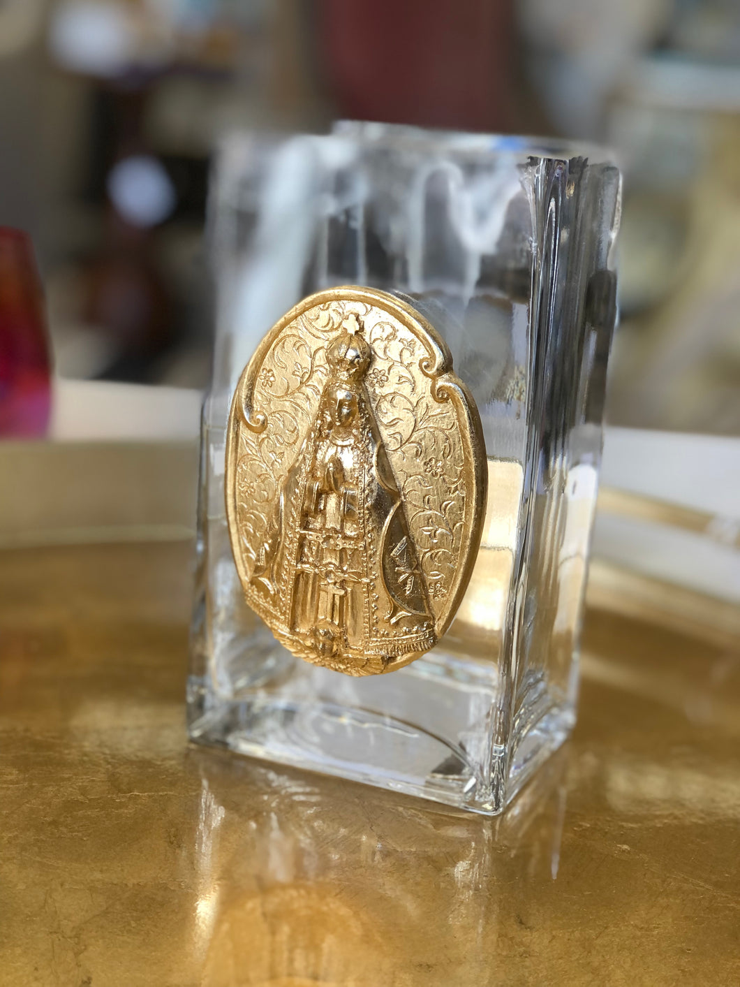 Virgin Mary Rectangular Vase