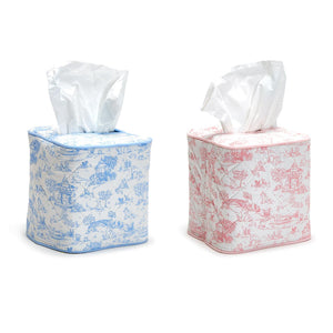 Nursery Toile Quilted Tissue Box Cover