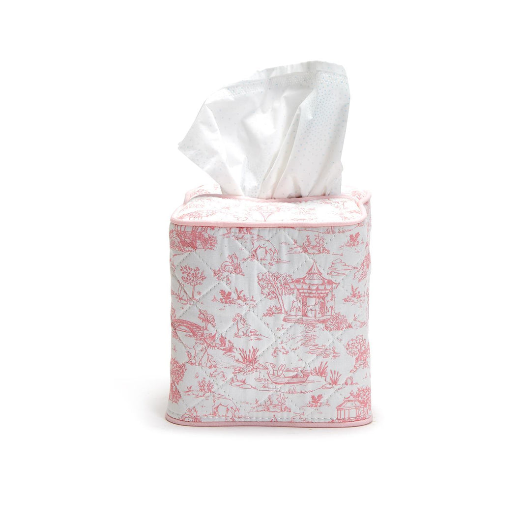 Nursery Toile Quilted Tissue Box Cover