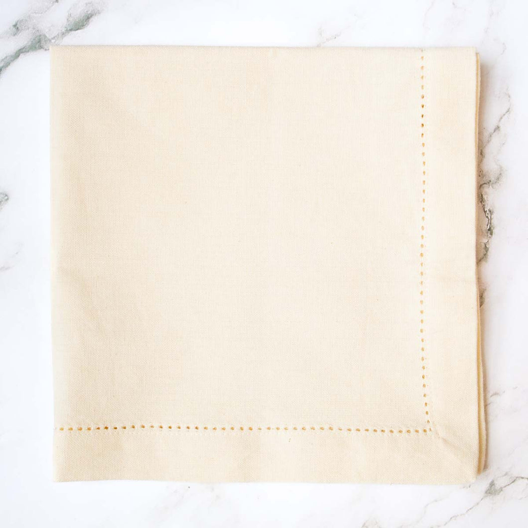 Hemstitch Napkin in Cream, Set of Four