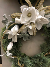 Load image into Gallery viewer, Snowy Magnolia Wreath
