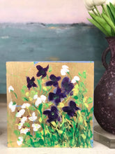 Load image into Gallery viewer, Violets on Wood II
