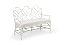 Load image into Gallery viewer, White Lacquered Rattan Bench
