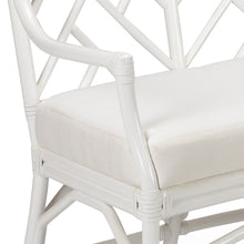 Load image into Gallery viewer, White Lacquered Rattan Bench
