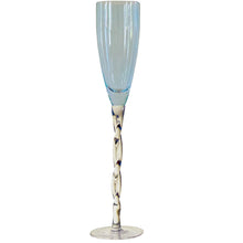 Load image into Gallery viewer, The elegant Adriana Champagne Glass features twisted stems and vibrant tonal colors, elevating any special occasion.
