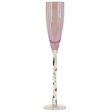 Load image into Gallery viewer, The elegant Adriana Champagne Glass features twisted stems and vibrant tonal colors, elevating any special occasion.
