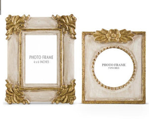 Transform your favorite photos into timeless pieces of art with the Antique Gold Photo Frames. Featuring intricate scrolling and accents of antiqued gold, these frames will add a touch of elegance to any space. The distressed cream frame adds a vintage touch, making it perfect for showcasing your cherished memories. 