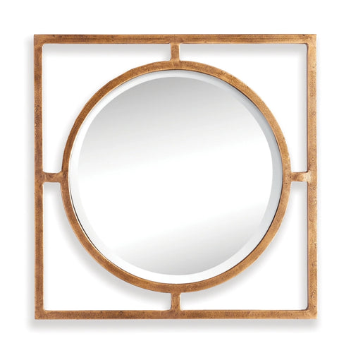 The Beryl Mirror blends classic formality with architectural inspiration. Featuring a warm gold open frame, this mirror adds structural detail and reflective light to any traditional space.