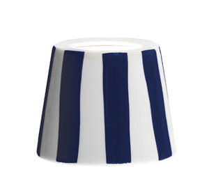 Change up your portable lamp with an easily swappable lampshade addition! Available in multiple colorways. Expertly crafted and hand-painted in Italy, this striped ceramic lampshade is available in multiple colorways to match any decor. Its unique handmade design offers a one-of-a-kind touch to elevate any living space.