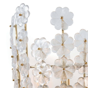 Crafted with precision and delicate attention to detail, the cast glass flowers on the Charlotte Sconce exude a stunning beauty that is truly breathtaking. Its elegant natural brass design makes it the perfect addition to any entryway, foyer, or dining room, adding a touch of feminine sophistication to any space.