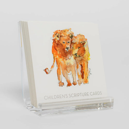 Introducing our Children's Scripture Cards, now with updated artwork by Anne Neilson featuring whimsical watercolor animals. This set includes 26 precious memory verses to begin your children's faith journey. Our hope is that by memorizing God's word, your children will find strength in their pursuit of faith, protection, peace, hope, and joy.