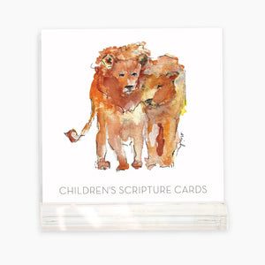 Introducing our Children's Scripture Cards, now with updated artwork by Anne Neilson featuring whimsical watercolor animals. This set includes 26 precious memory verses to begin your children's faith journey. Our hope is that by memorizing God's word, your children will find strength in their pursuit of faith, protection, peace, hope, and joy.