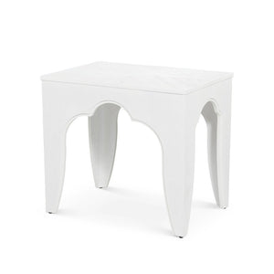 Island Manor End Table in Whitewash