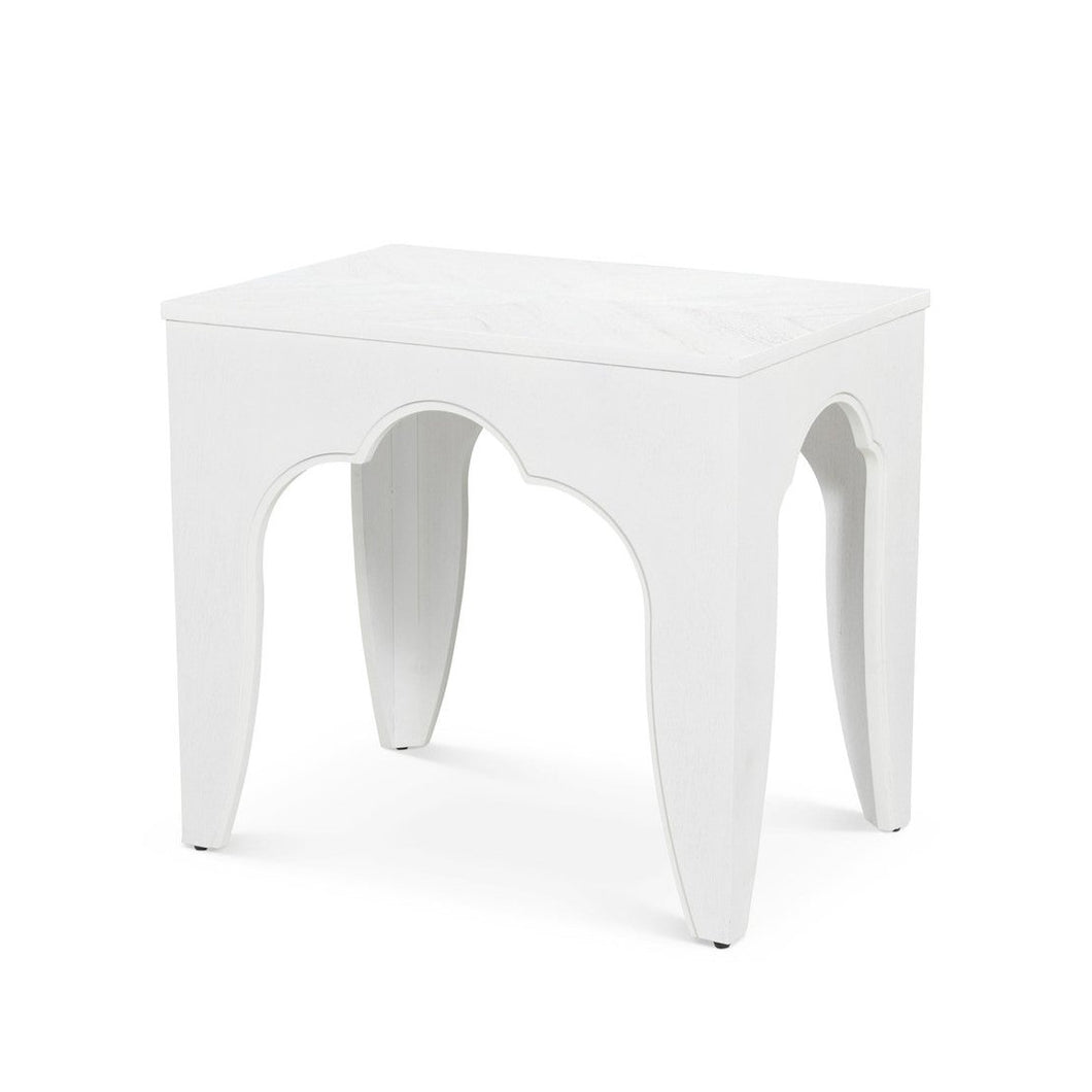 Island Manor End Table in Whitewash