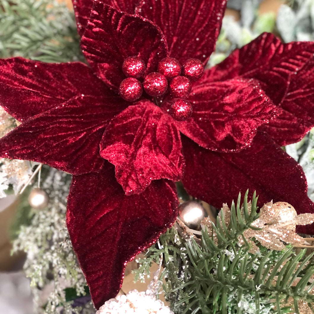 Burgundy Poinsettia Stem