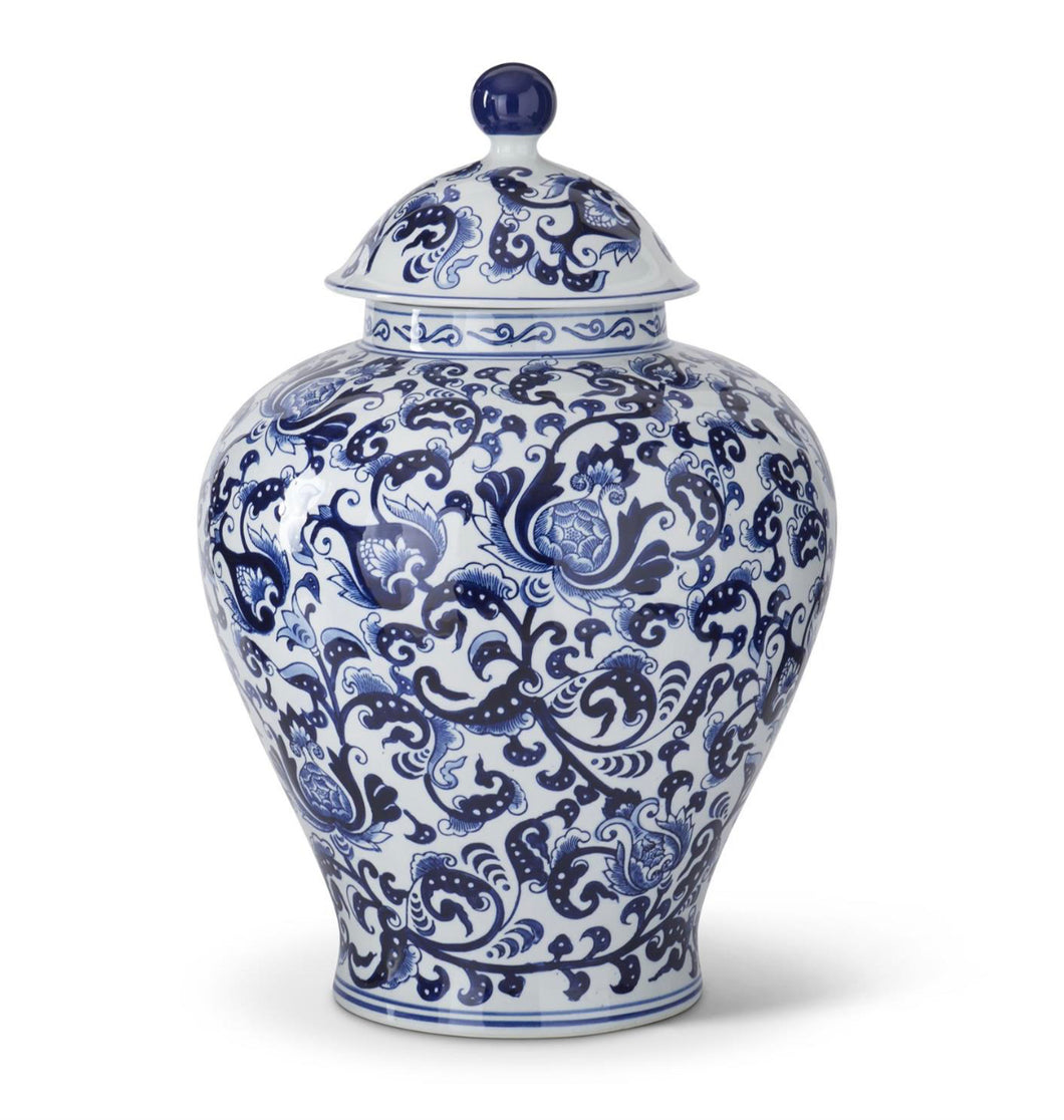 Chinoiserie Lidded Container in Blue & White