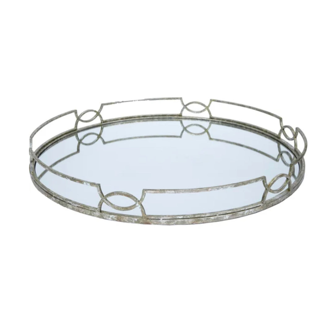 Madeline Silver Mirrored Tray