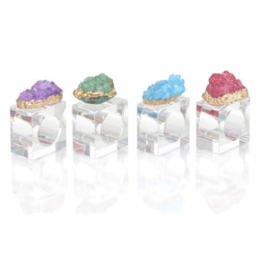 Vibrant Quartz Napkin Rings, Set of Four