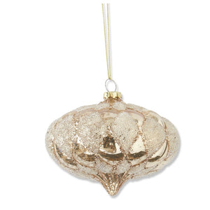 With its textured bead design and golden mercury wash, this ornament exudes a sense of timeless sophistication and opulence. Hang it on your tree for a royal touch, place it as the centerpiece of your holiday decorations, or add it to a garland for a celestial shimmer.