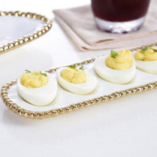 Load image into Gallery viewer, Elevate your weekend brunches, Easter festivities, and intimate evenings with our versatile egg tray. Not only does it provide an elegant centerpiece for deviled eggs, but it also adds a touch of sophistication to your sushi displays. Before serving, simply chill the tray in the refrigerator to ensure the freshness and flavor of your food.
