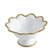 Load image into Gallery viewer, This flower-shaped footed bowl is a true statement piece that can be used as a centerpiece, fruit bowl, or snack bowl.
