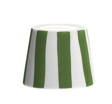 Load image into Gallery viewer, Change up your portable lamp with an easily swappable lampshade addition! Available in multiple colorways. Expertly crafted and hand-painted in Italy, this striped ceramic lampshade is available in multiple colorways to match any decor. Its unique handmade design offers a one-of-a-kind touch to elevate any living space.
