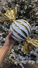 Load image into Gallery viewer, White &amp; Gold Candy Ornament
