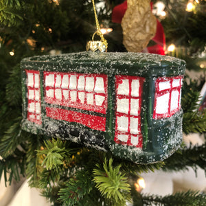 Glittered Streetcar Ornament