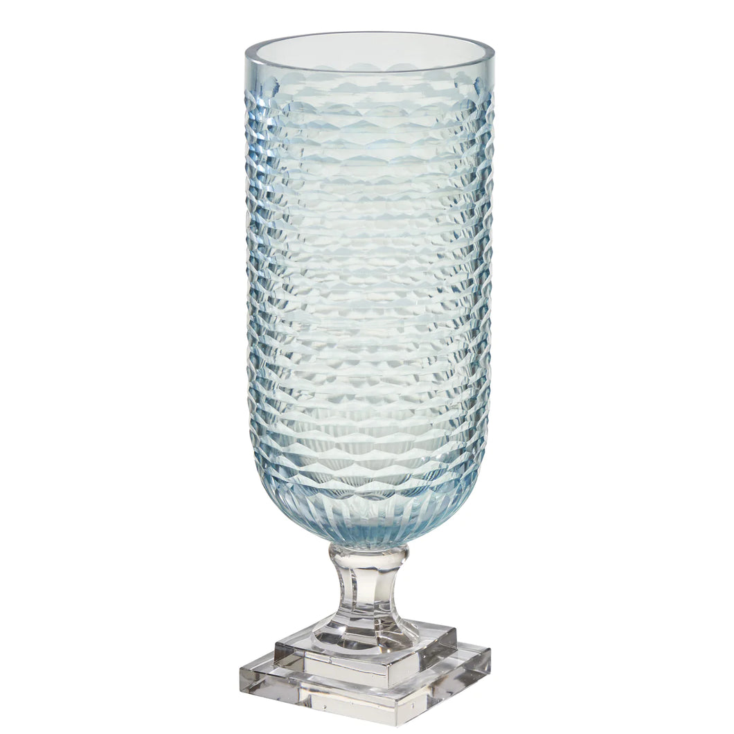 Pale Blue Glass Hurricane