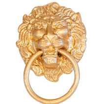 Load image into Gallery viewer, Crafted with aesthetic appeal, our metal Lion Napkin Rings are expertly designed to elevate any hosting event. Each piece is meticulously hand-sculpted and adorned with a lavish gold finish.
