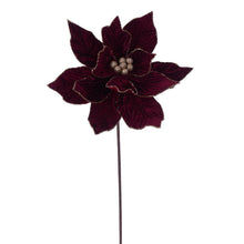 Load image into Gallery viewer, Burgundy Poinsettia Stem
