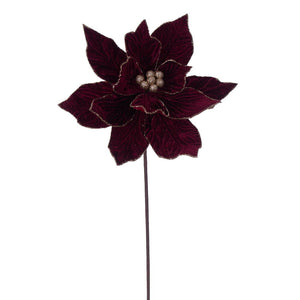 Burgundy Poinsettia Stem